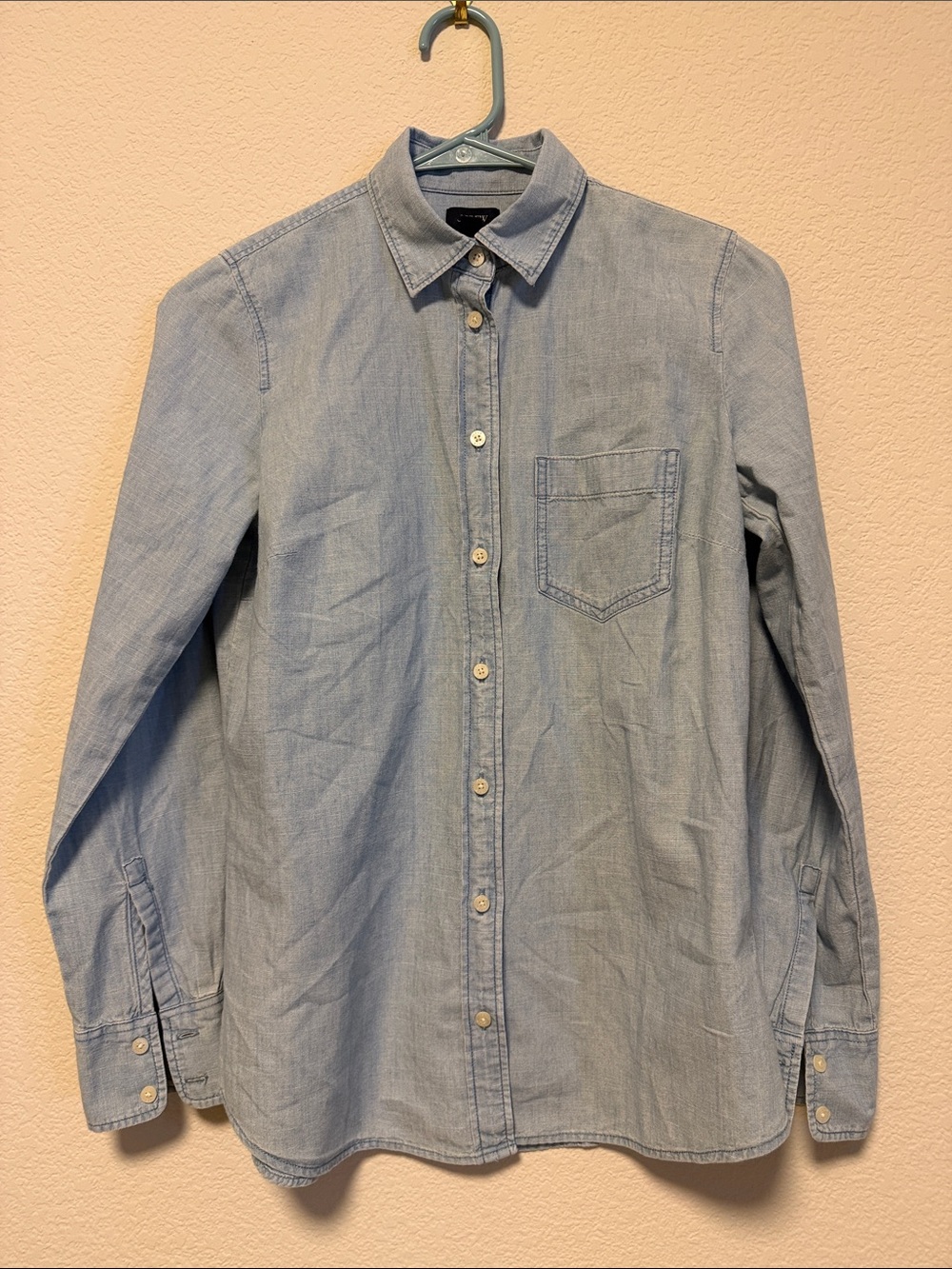J. Crew Light Chambray Button-Down Shirt - Pale Blue